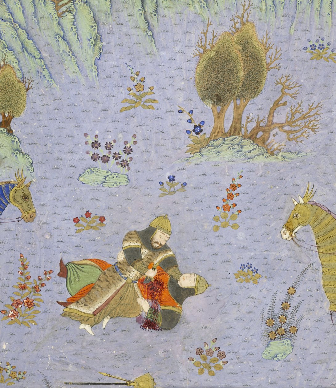 Suhrab Slain by Rustam (detail), Illustration from the Shahnama (Book of Kings) by Persian School