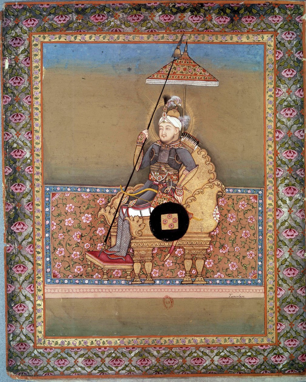 Portrait of Mongolian chief Tamerlan (1336-1405) (or Timur Lang, 
