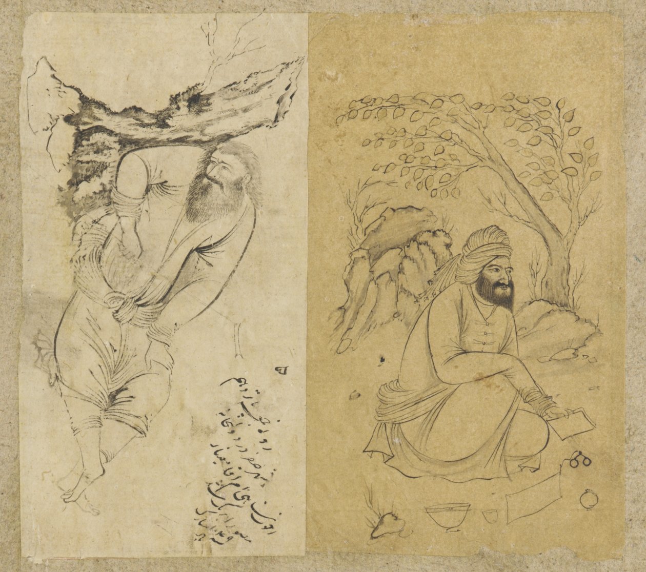 Resting man, Isfahan, Safavid dynasty, 1639 by Persian School