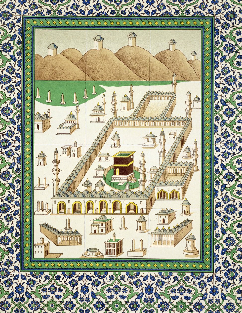 Schematic View of Mecca, showing the Kaaba, from a book on Persian ceramics by Persian School