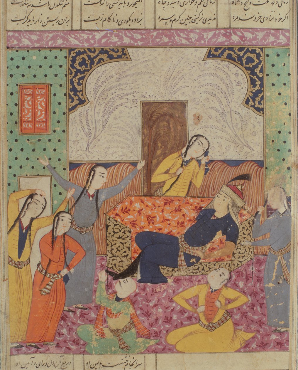 The Lamentation of Farude, illustration from the Shahnama (Book of Kings) by Abul-Qasim Manur Firdawsi, 1619 by Persian School