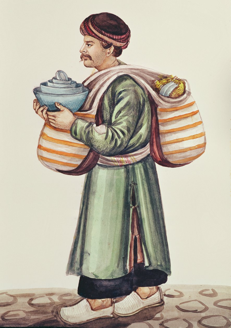 The ceramic merchant by Persian School