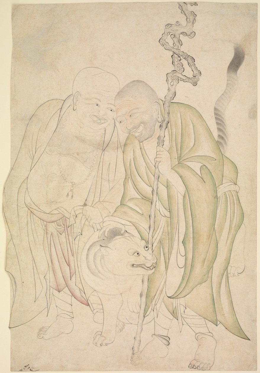 Two Lohans by Persian School