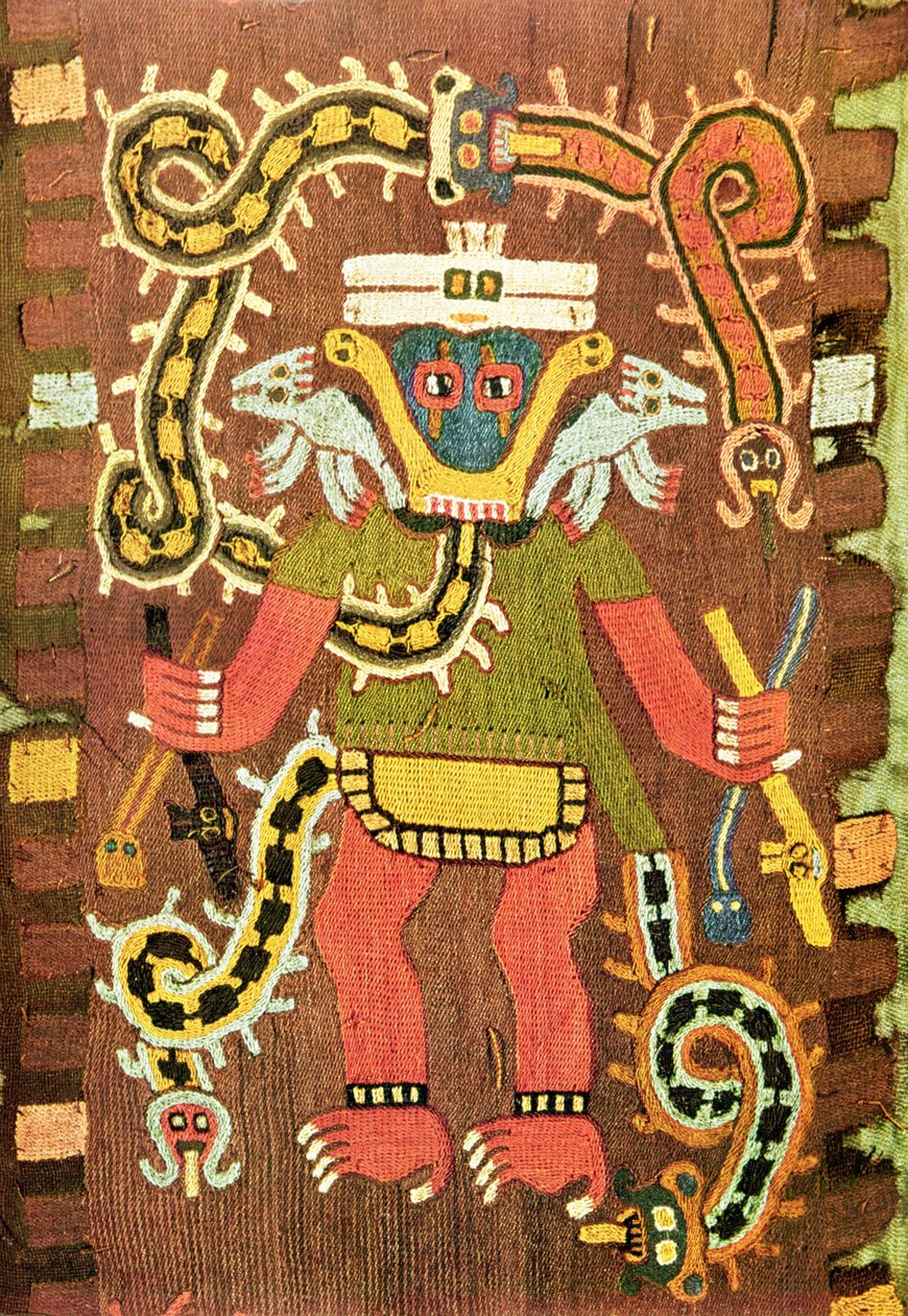 Embroidered Mythological Figure, Paracas Necropolis Style by Peruvian School
