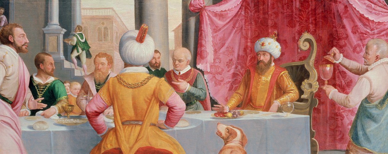 Story of Esther: Banquet scene by Peter 1548 1628 Candid