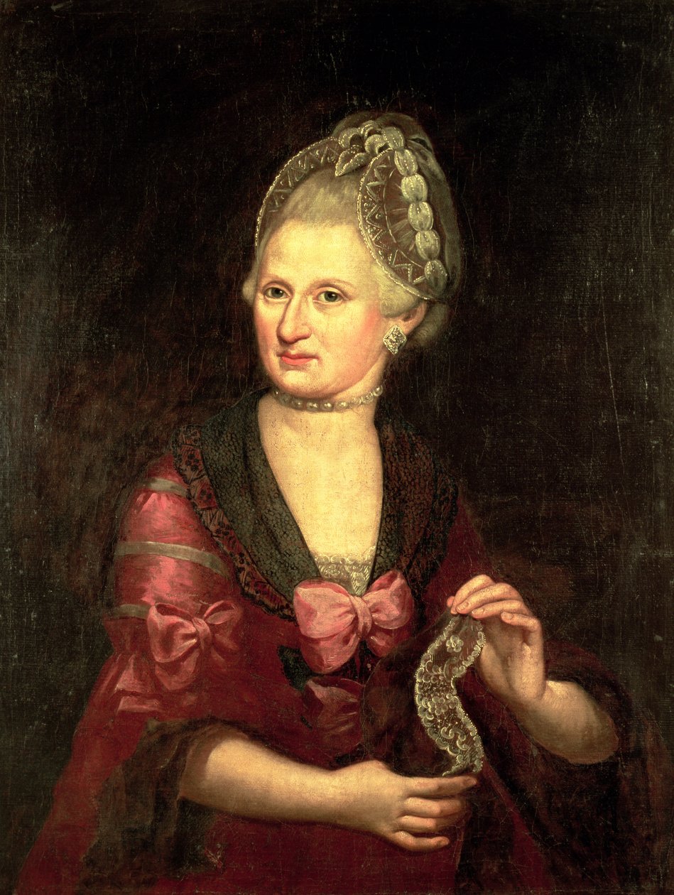 Anna Maria Mozart, nee Pertl, Mother of Wolfgang Amadeus Mozart, 1775 by Peter Anton Lorenzoni