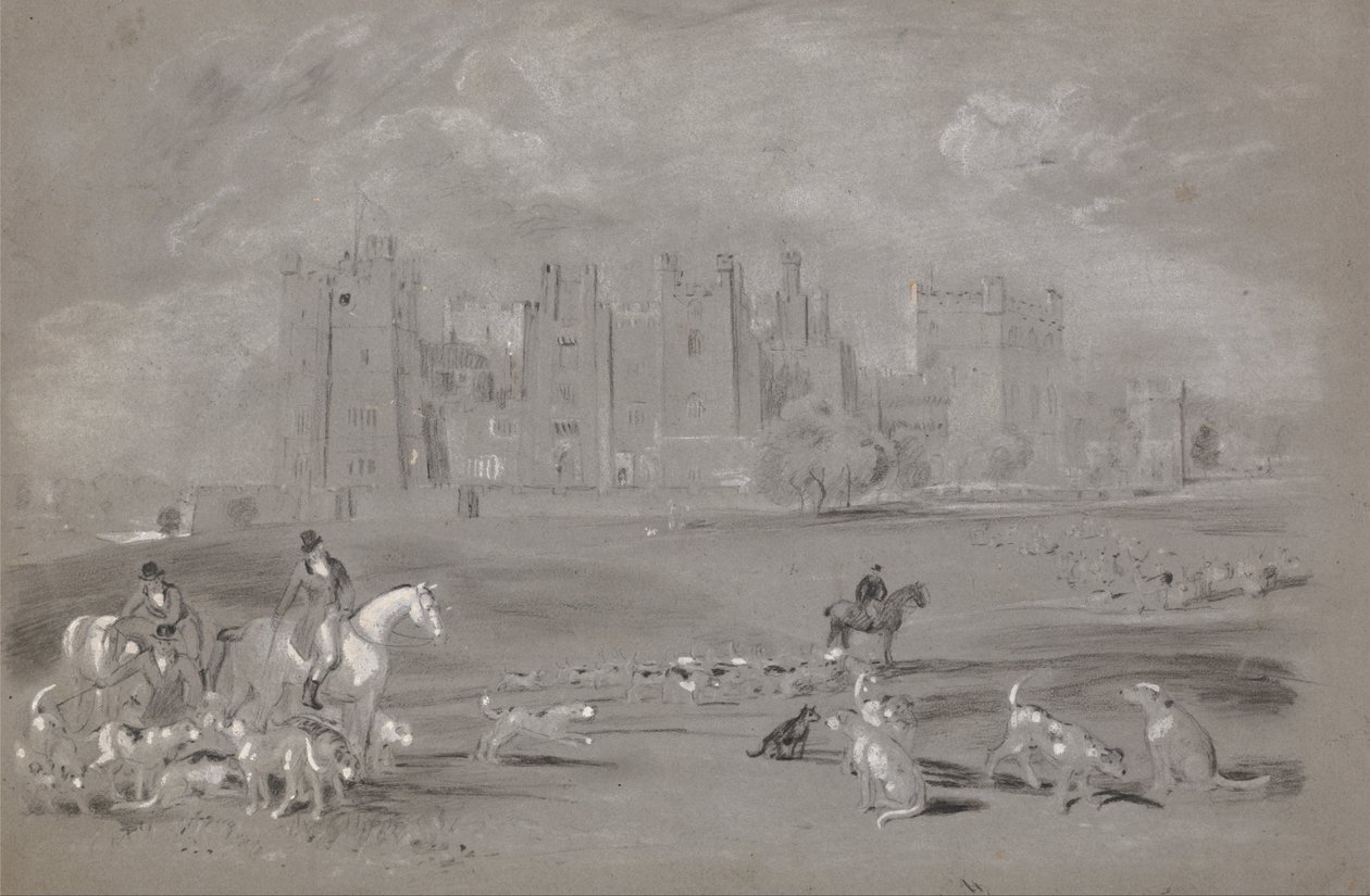 A Meet in the Grounds of Raby Castle by Peter de Wint