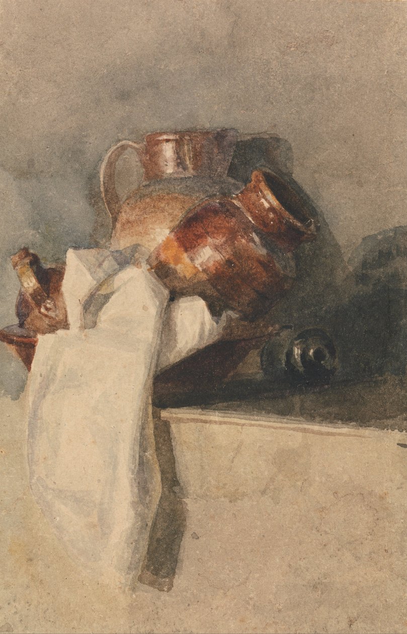Still Life with Pitchers on a Shelf by Peter de Wint
