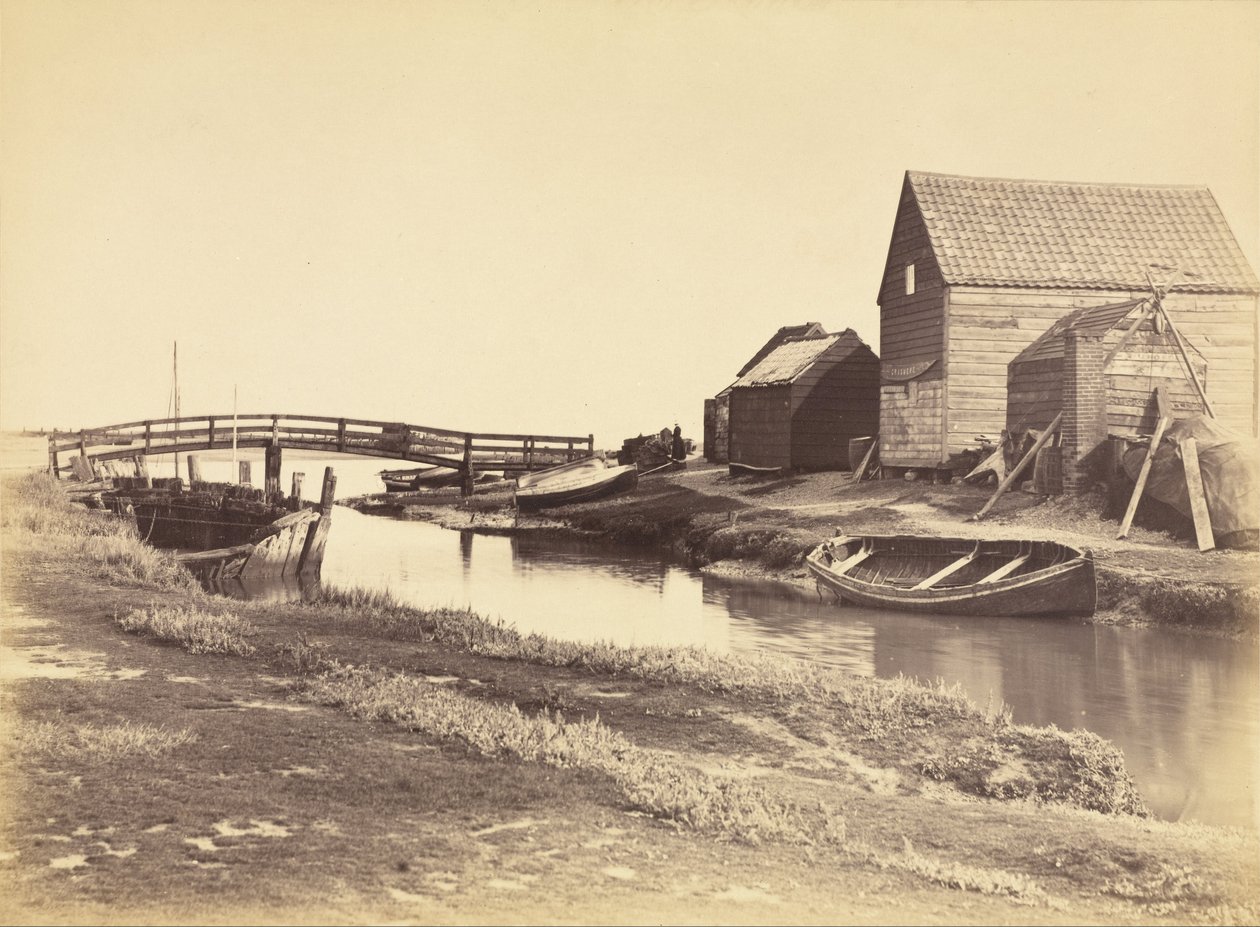 Tidal Creek and Old Warehouses South of Southwold, Suffolk by Peter Henry Emerson
