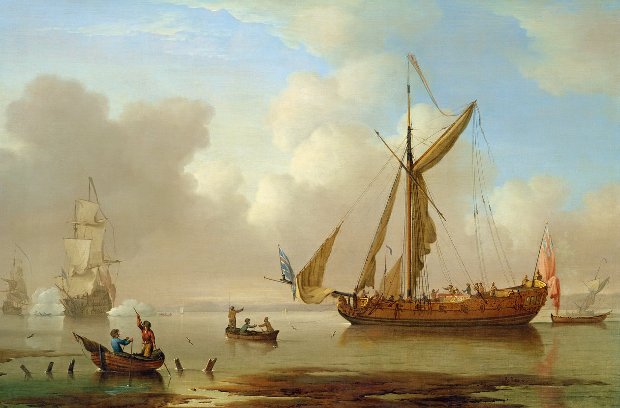 Royal Yacht Becalmed at Anchor by Peter Monamy