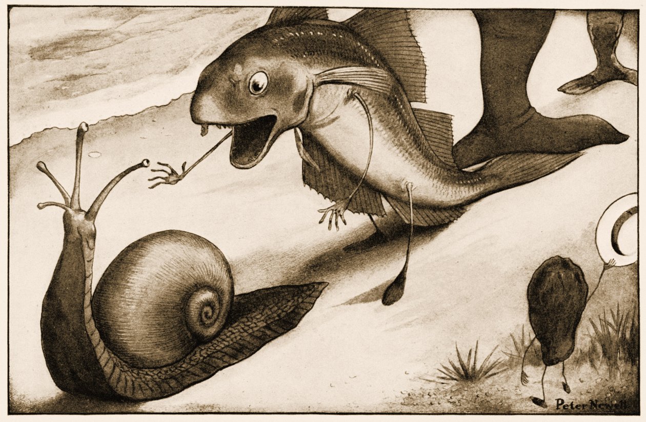 "Will You Walk a Little Faster?" Said a Whiting to a Snail, Illustration for Lewis Carroll