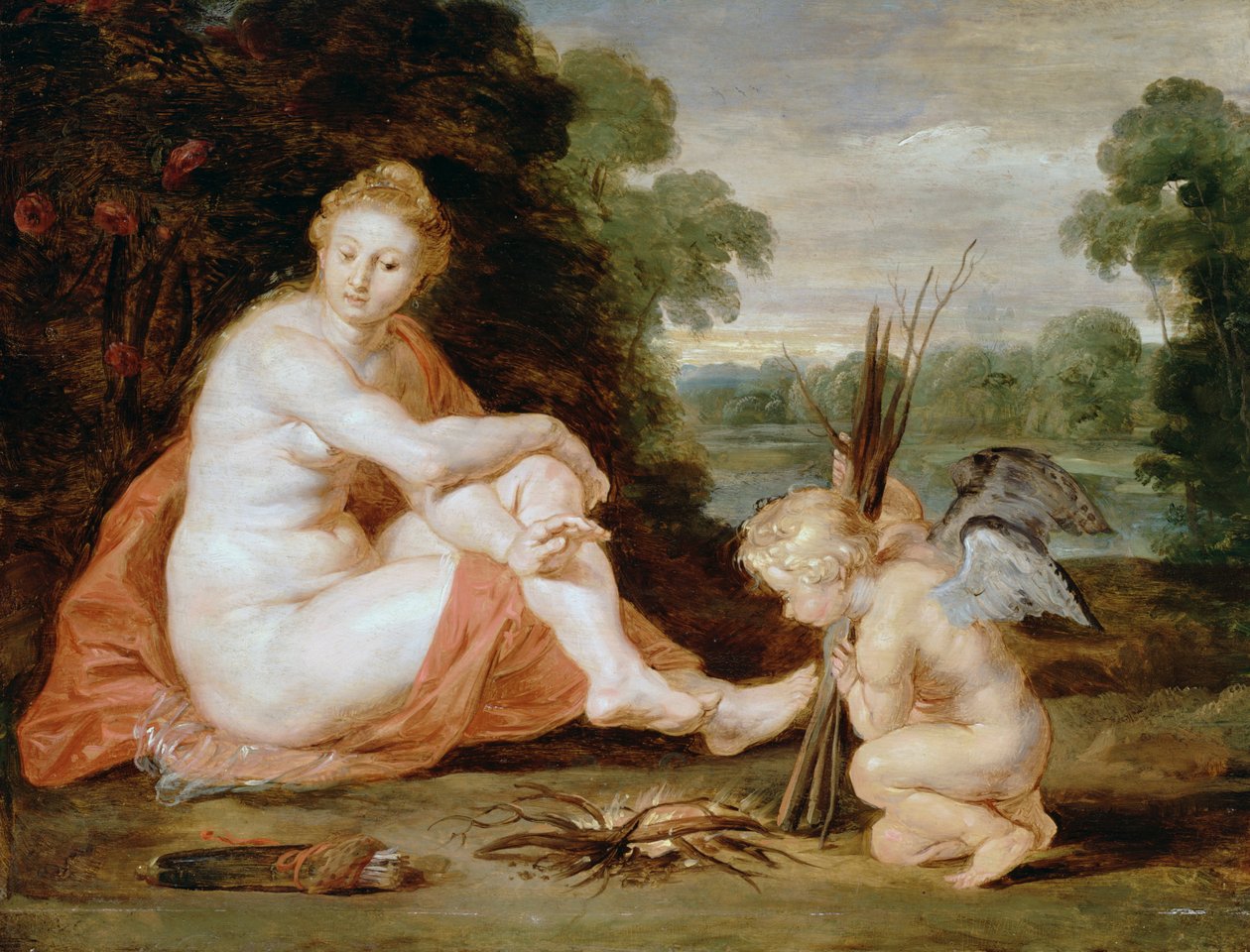 Venus and Cupid Warming Themselves by Peter Paul Rubens