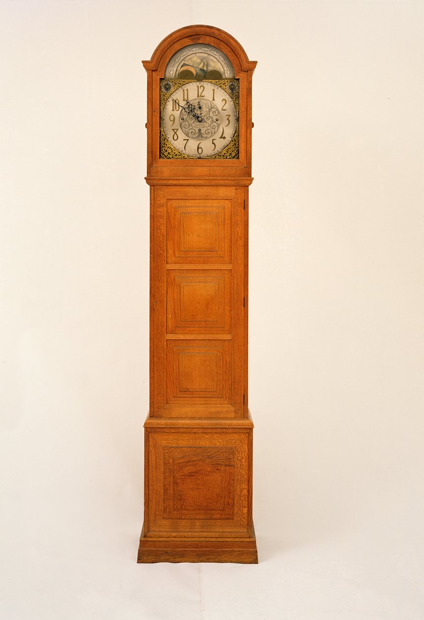 Longcase Clock Designed by Peter Waals, with Panels by Norman Jewson, Clock Movement by W.E. Evans by Peter van der Waals