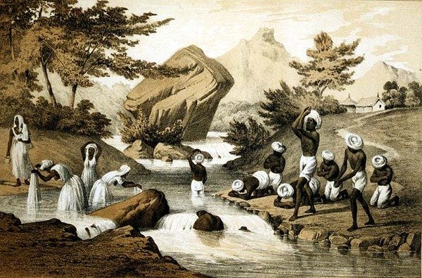 Hindoo Costumes, Mauritius by Peter Bernhard Wilhelm (after) Heine