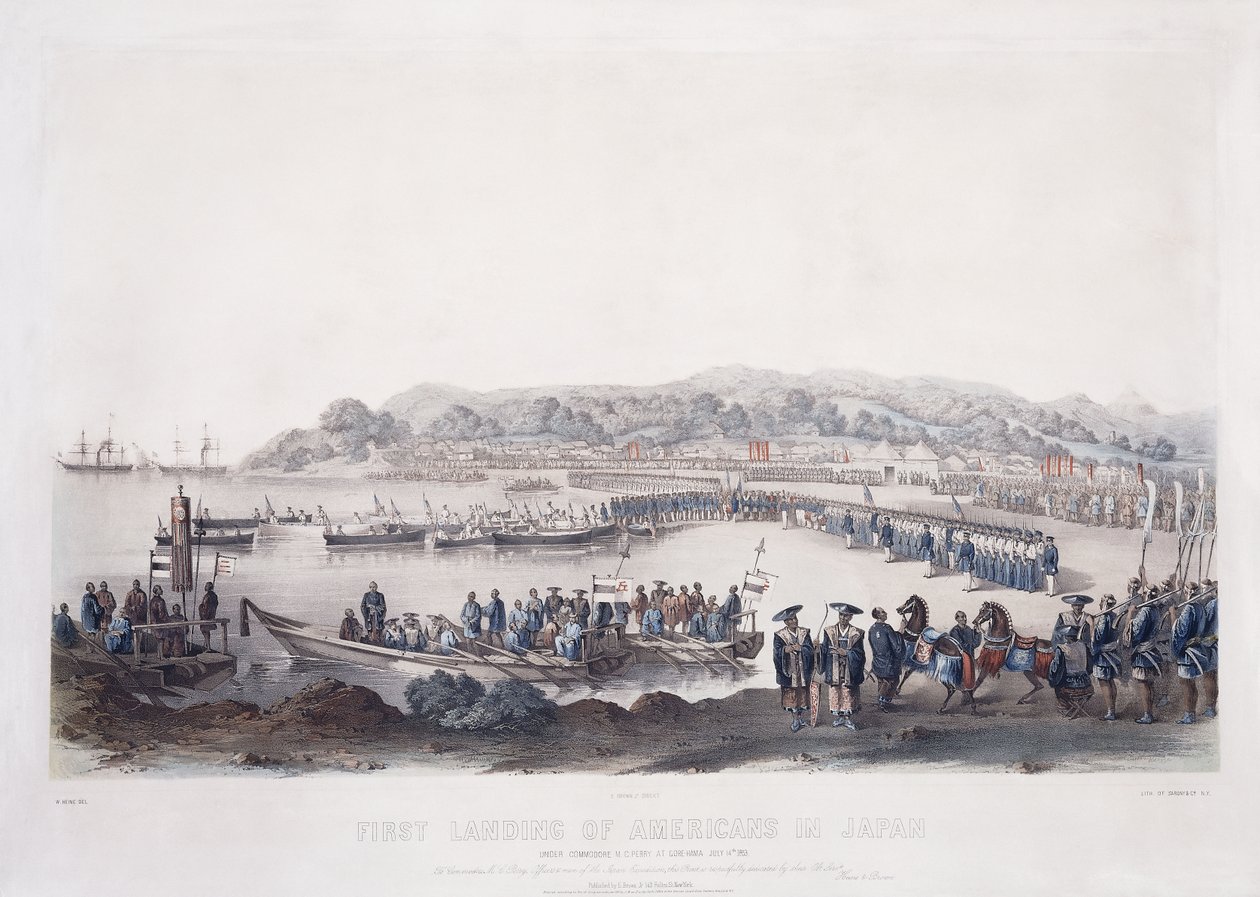 First Landing of Americans in Japan at Gore-Hama July 14th 1853 by Peter Bernhard Wilhelm Heine