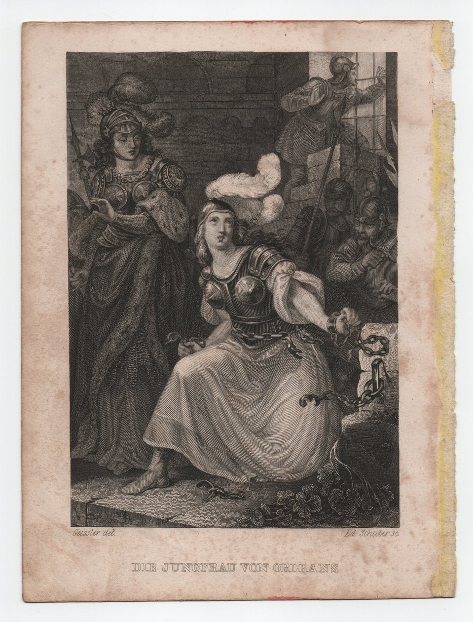 The Maid of Orleans, ca. 1840 (Engraving) by Peter Carl Geissler