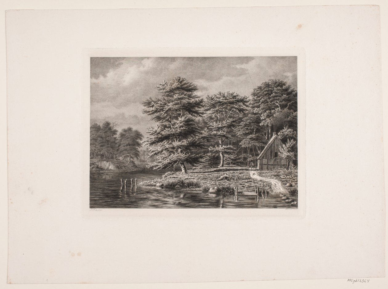 River Between Forested Banks by Peter Christian Schøler