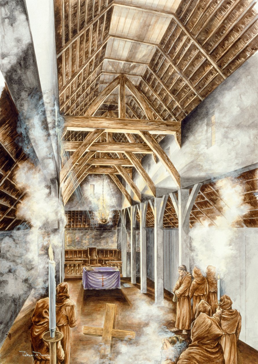 Lindisfarne Priory, c652AD by Peter Dunn