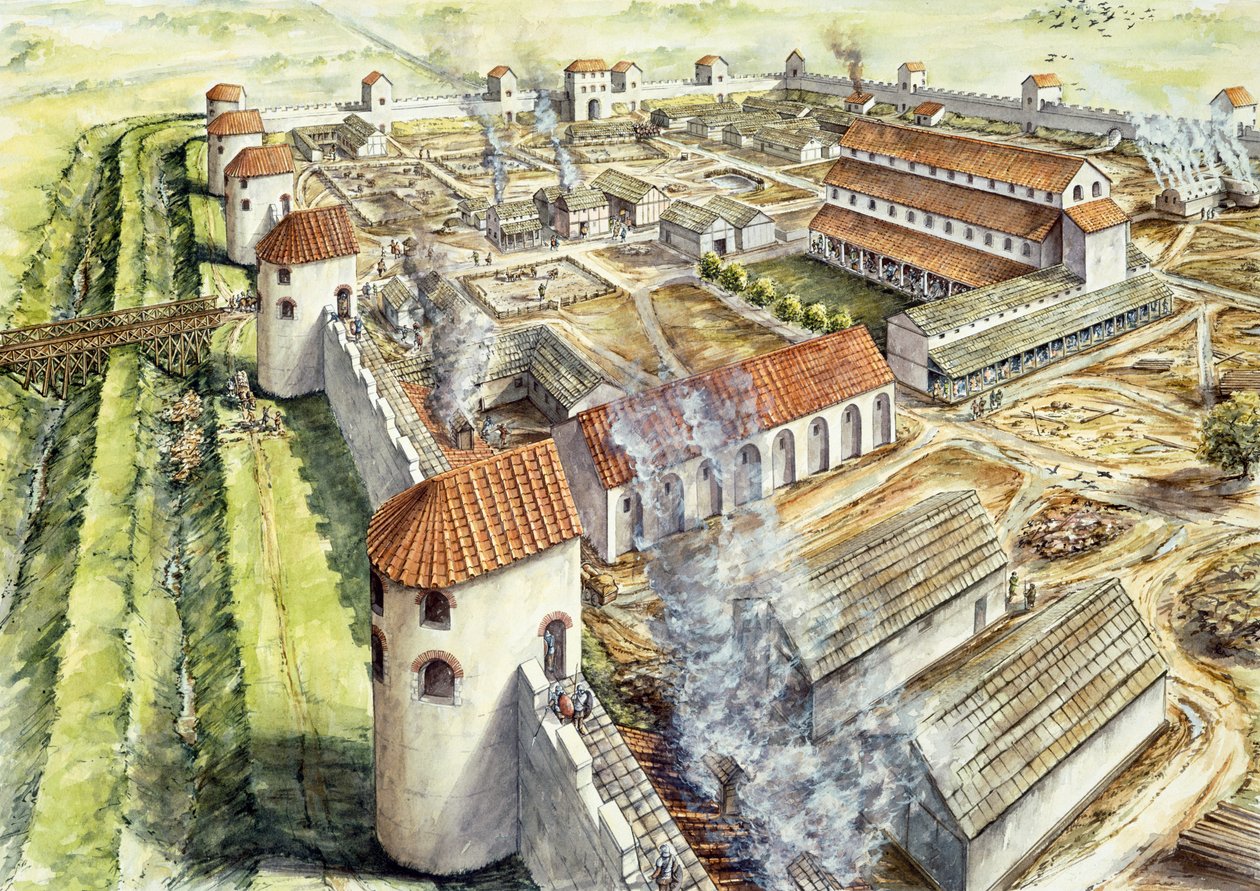 Portchester Castle, AD 345 by Peter Dunn