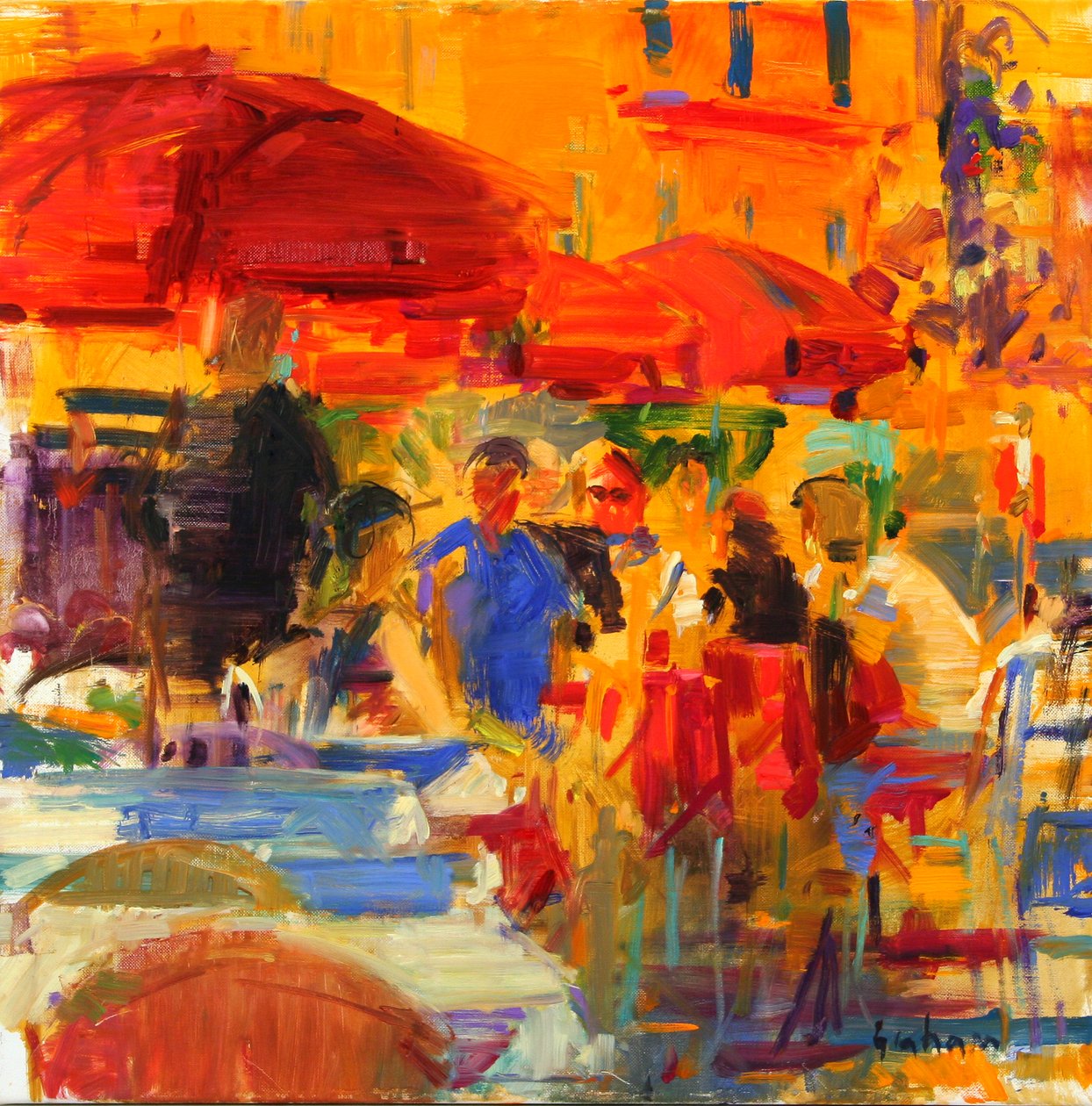 Lunch on the Terrace, Villefranche-sur-Mer by Peter Graham