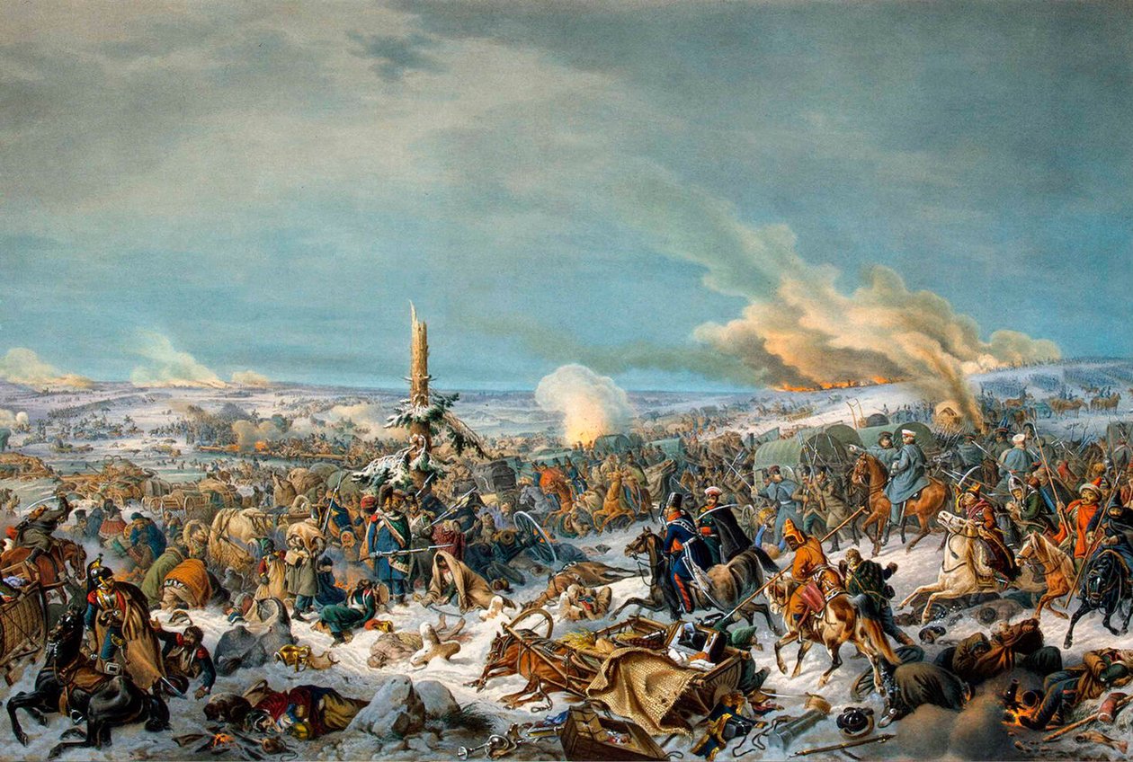 Crossing the Berezina River, Russia, 27 November 1812, 1844 by Peter Heinrich Lambert von Hess
