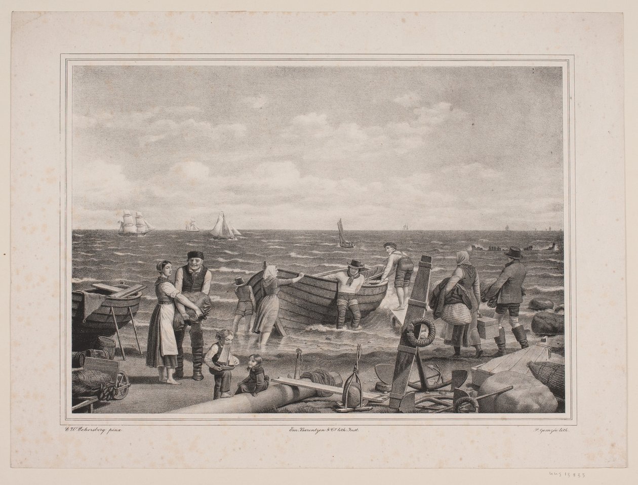 Fishermen Preparing to Go Out for Catch by Peter Henrik Gemzøe