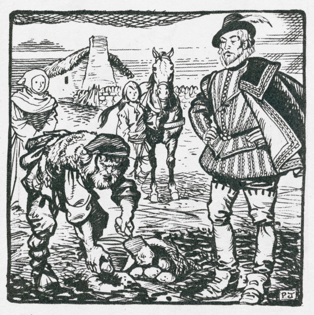 Sir Walter Raleigh Introducing Potatoes from America by Peter Jackson