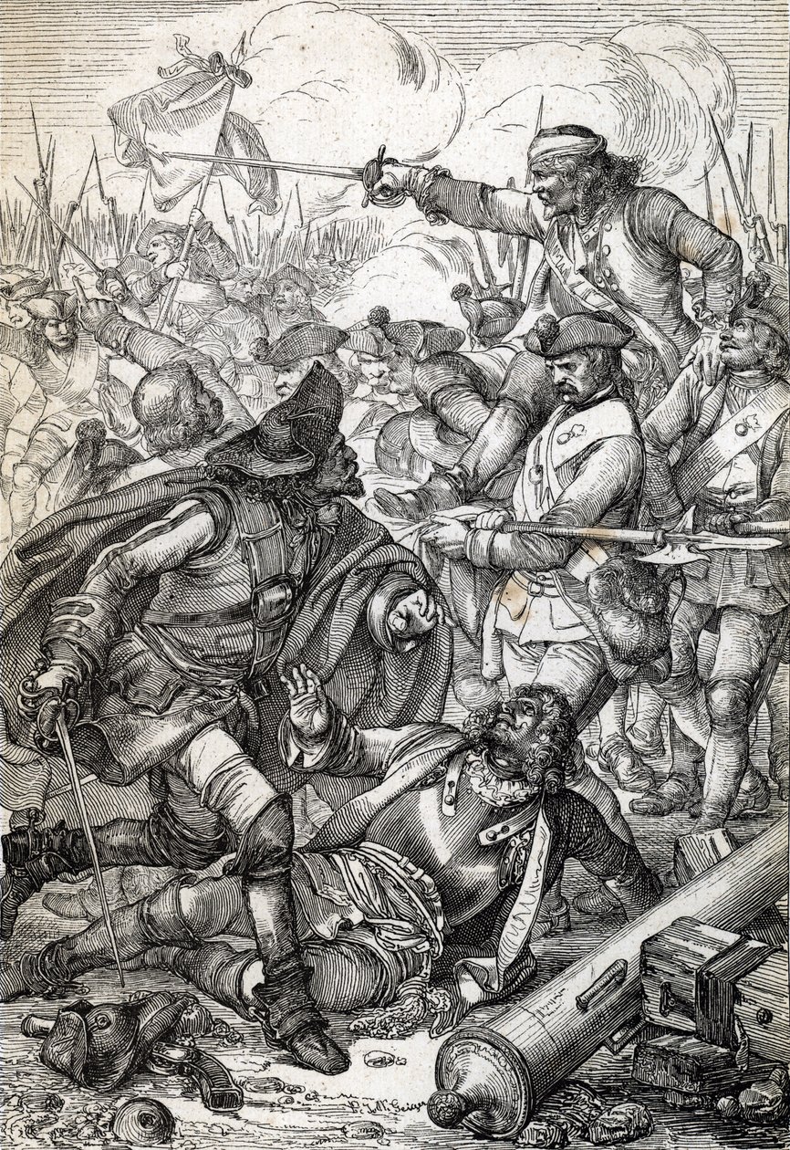 Great Northern War: The Battle of Poltava between the Army of Peter I of Russia and the Troops of Charles XII of Sweden, 8 July 1709 by Peter Johann Nepomuck Geiger