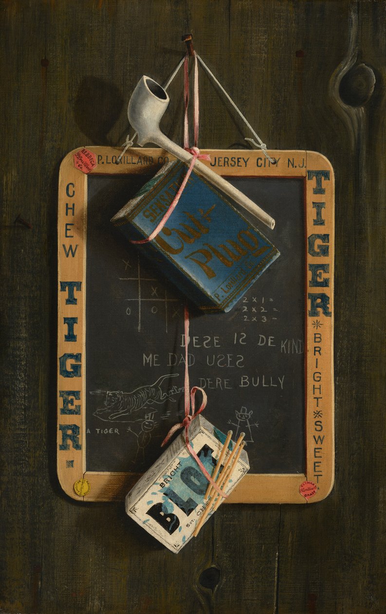 Slate, Pipe, Tobacco, and Box of Matches by Peter McCallion