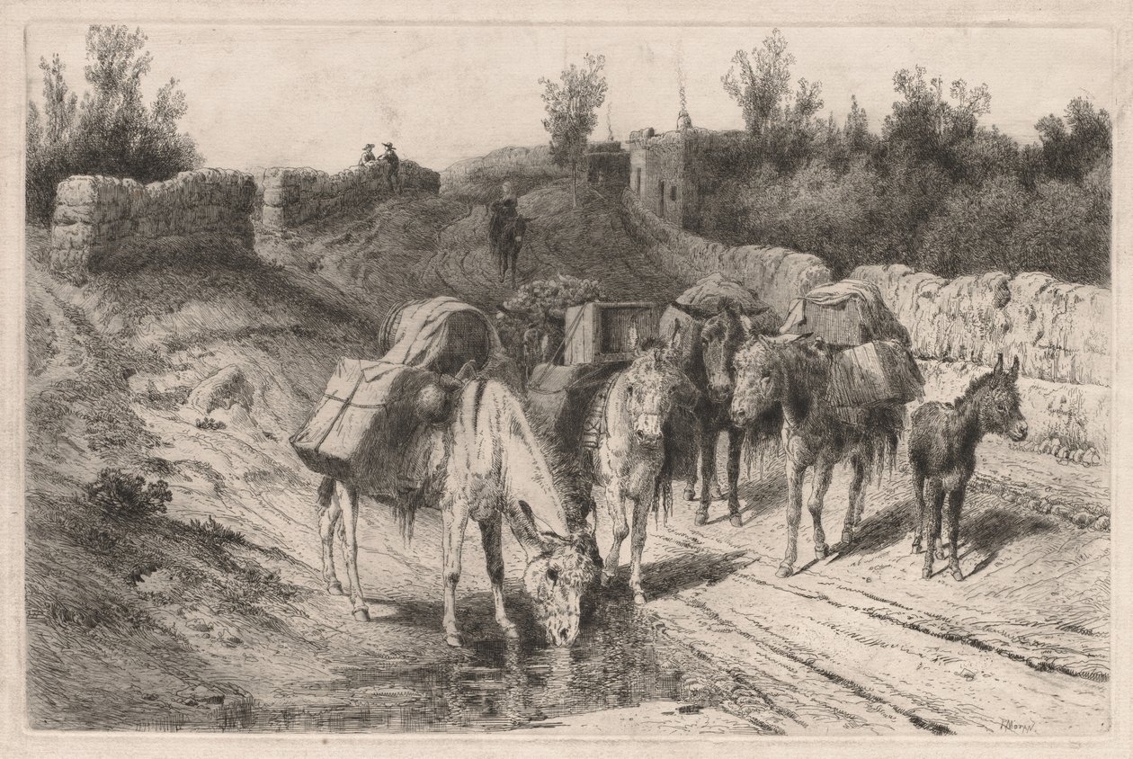 On the Road to Santa Fe by Peter Moran