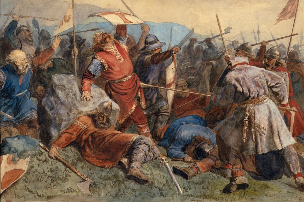 The Fall of Saint Olav in the Battle of Stiklestad by Peter Nicolai Arbo