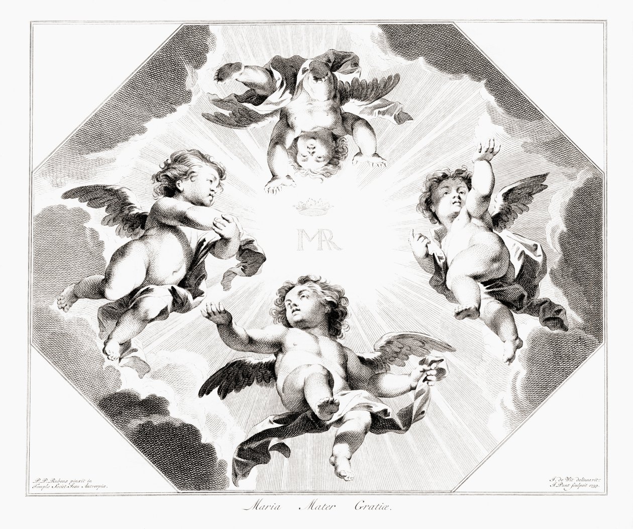 Four Child Angels Celebrating the Virgin Mary