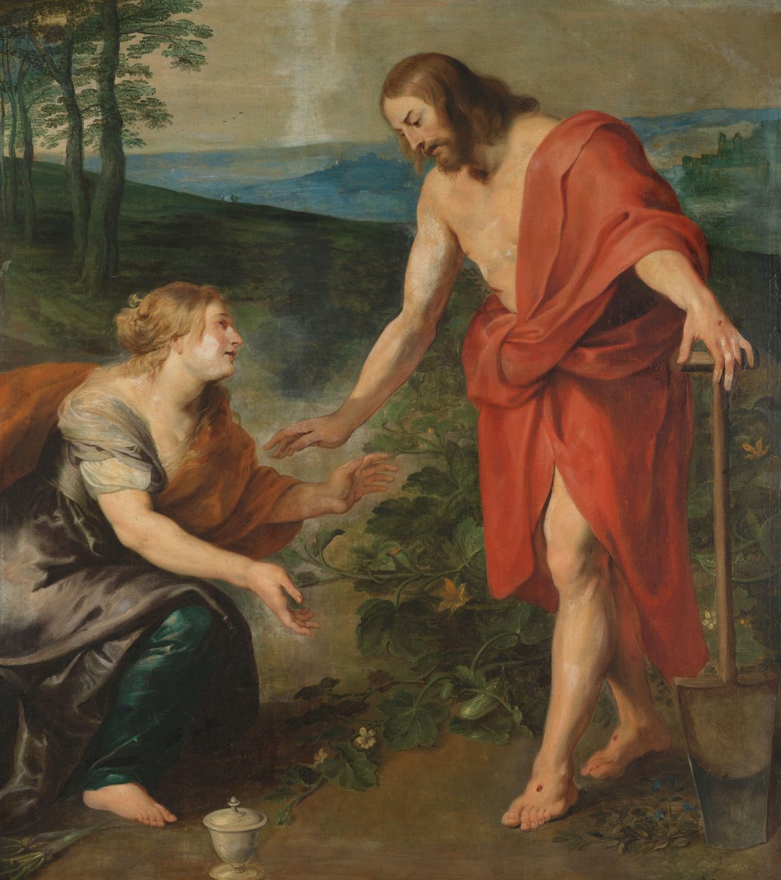 Christ Appearing to Mary Magdalen as a Gardener (Noli me Tangere) by Peter Paul Rubens (workshop of)