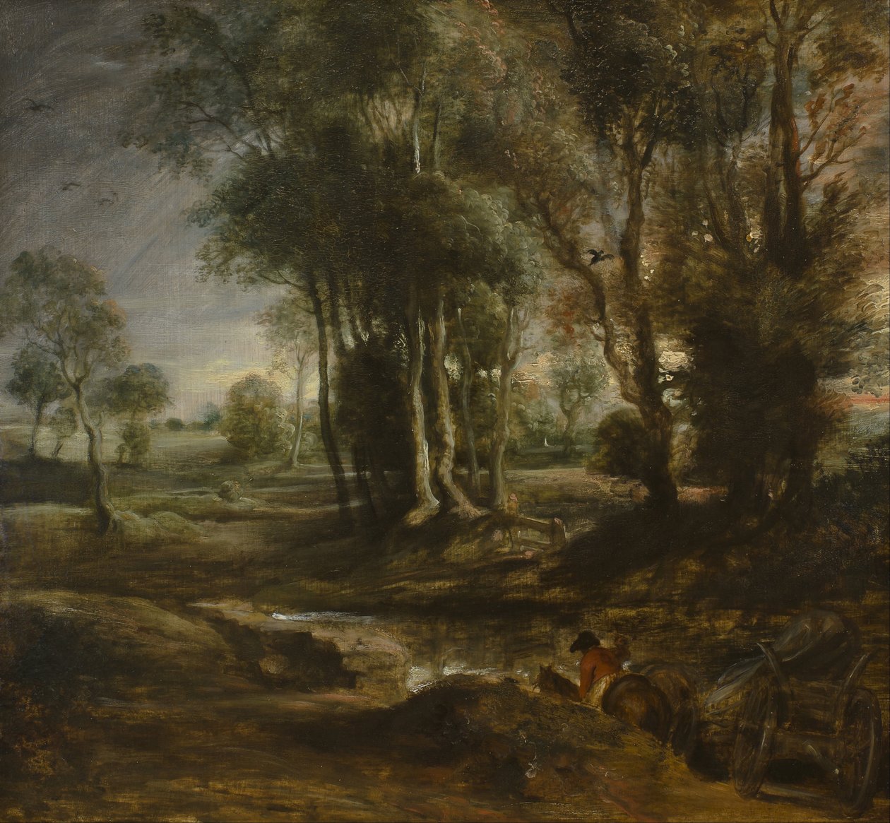 Evening Landscape with Peasant Cart by Peter Paul Rubens