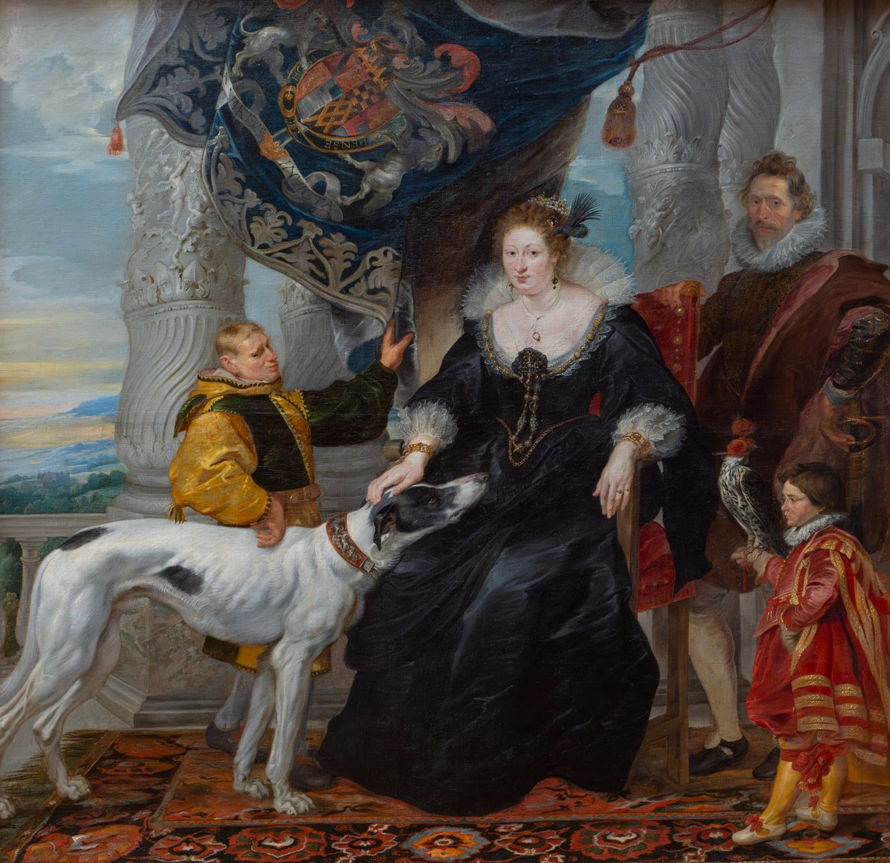 Double Portrait of Alethea Talbot, Countess of Arundel and Sir Dudley Carleton, with Two Servants by Peter Paul Rubens
