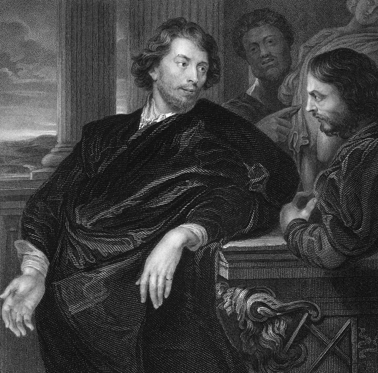 Engraved Self Portrait of Sir Peter Paul Rubens by Peter Paul Rubens