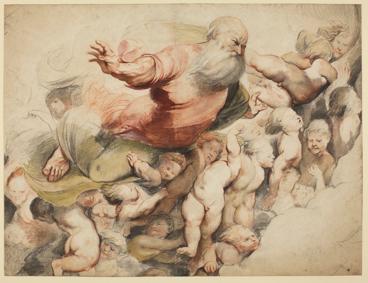 God the Father Supported by Angels, after Pordenone, 1600-03 by Peter Paul Rubens