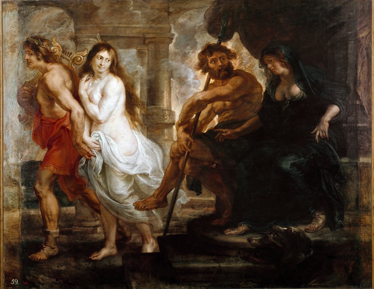 Orpheus and Eurydice. Painting by Peter Paul (Pierre-Paul) Rubens (or Peter Paul or Petrus Paulus) (1577-1640) 1636 by Peter Paul Rubens