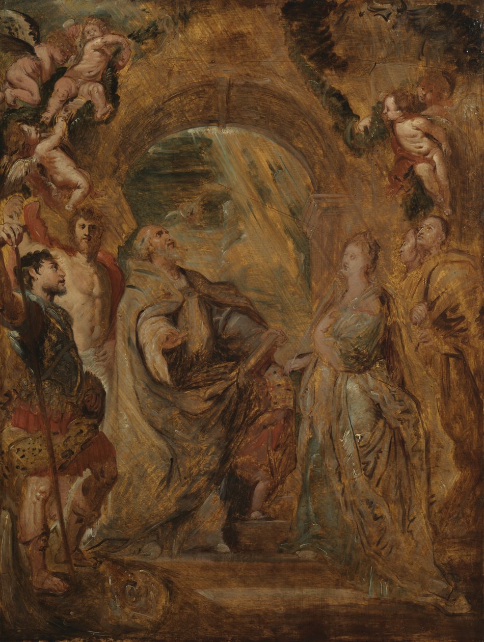 Saint Gregory the Great with Saints Maurus and Papianus, and Saint Domitilla with Saints Nereus and Achilleus by Peter Paul Rubens