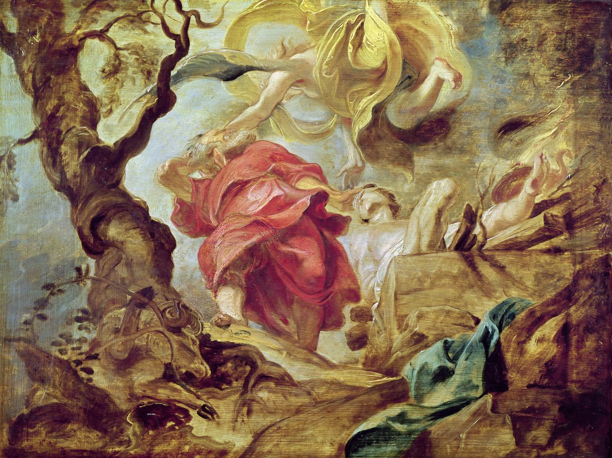 The Sacrifice of Isaac, Sketch for Section of Ceiling in the Jesuit Church, Antwerp by Peter Paul Rubens