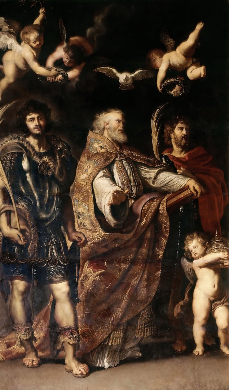 The Saints Gregory I, Maurus and Papias by Peter Paul Rubens