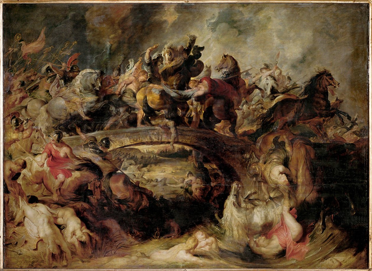 Theseus, King of Athens, Fights Talestris by Peter Paul Rubens