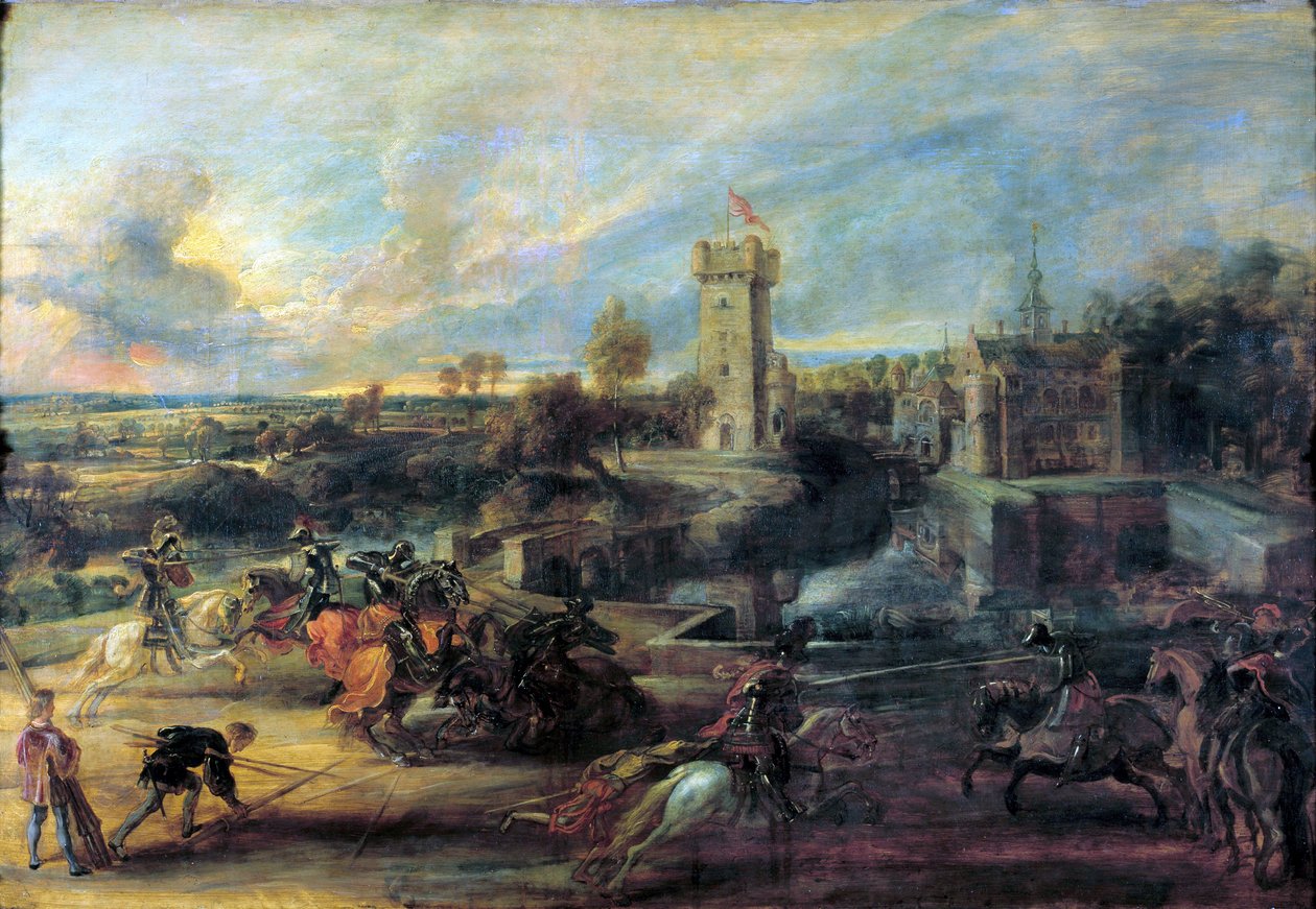 Tournament in Front of Castle Steen, 1635-1637 by Peter Paul Rubens