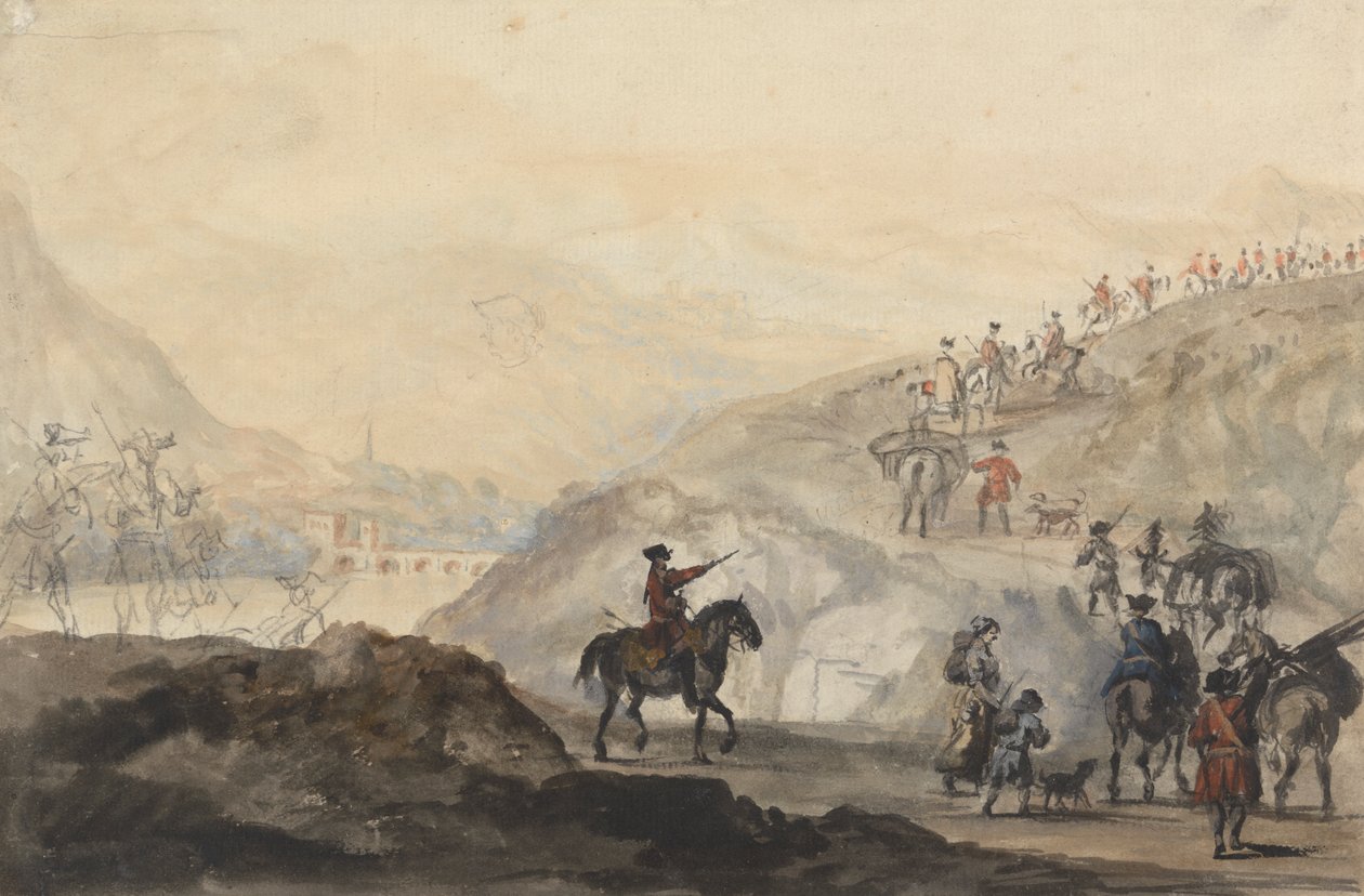 Cavalry Troops and Camp Followers on the Move by Peter Tillemans