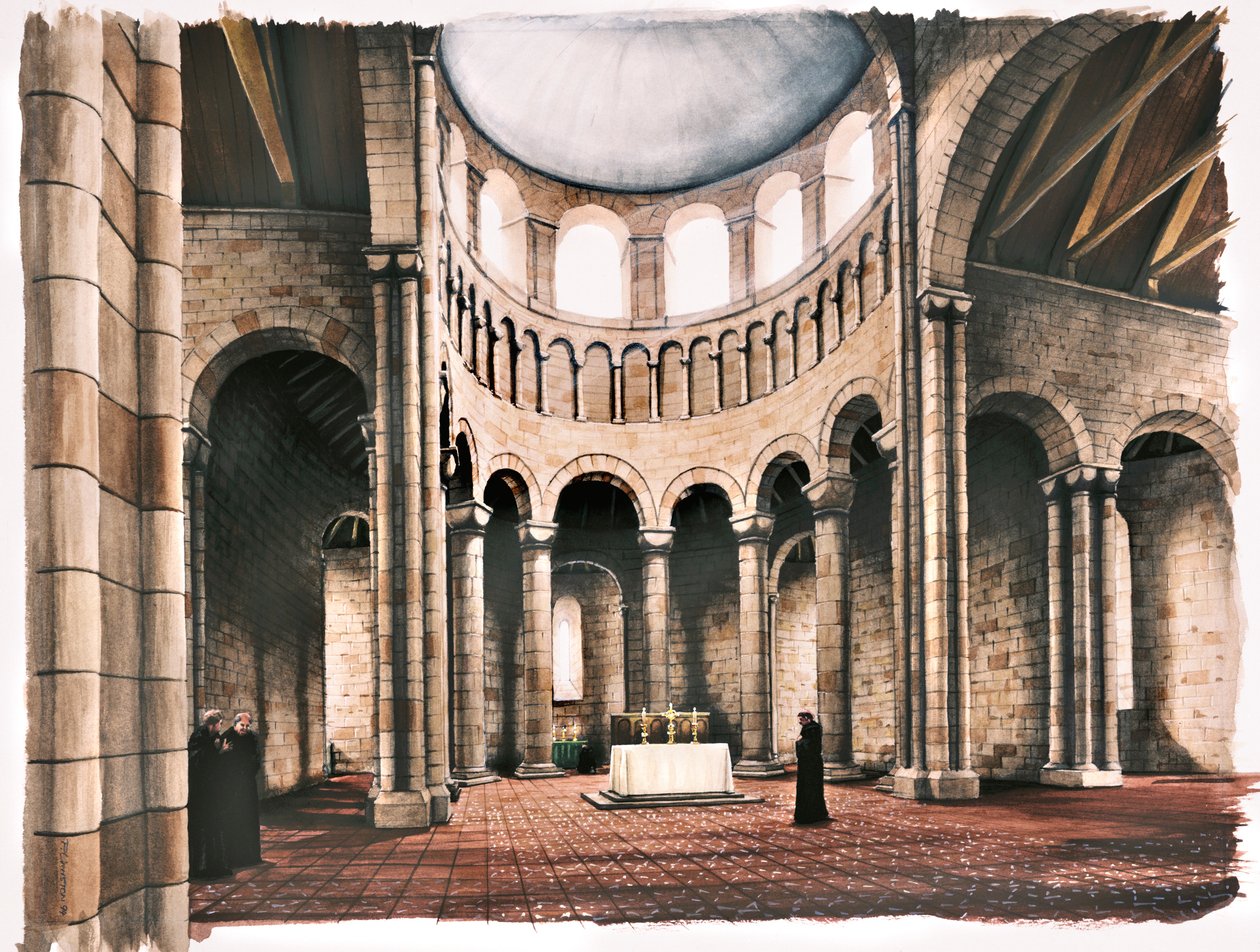 Interior of Battle Abbey Church, Sussex, in the 12th Century by Peter Urmston