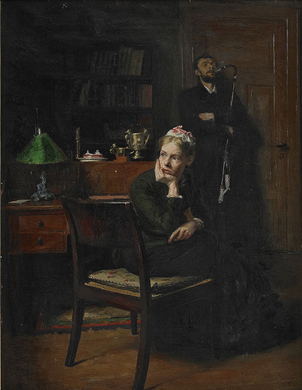 Family Scene in an Interior by Peter Vilhelm Ilsted