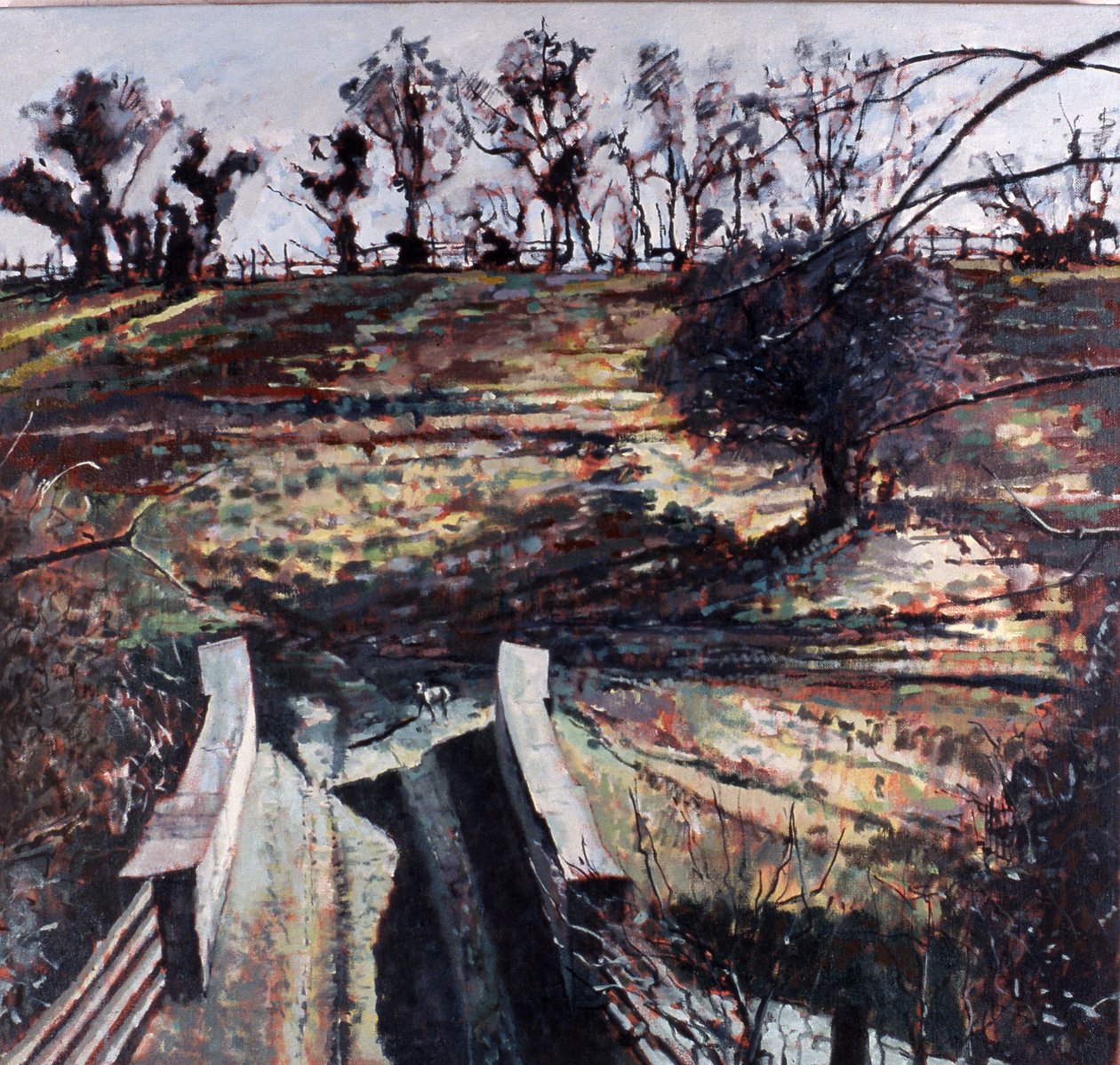 Bridge and Dog, 2000 by Peter Wilson