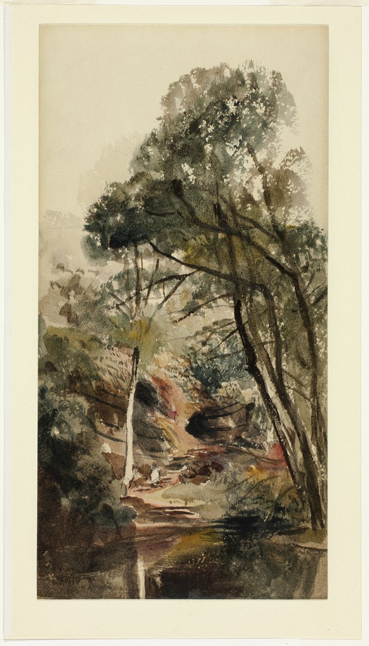 A Wooded River Landscape by Peter de Wint