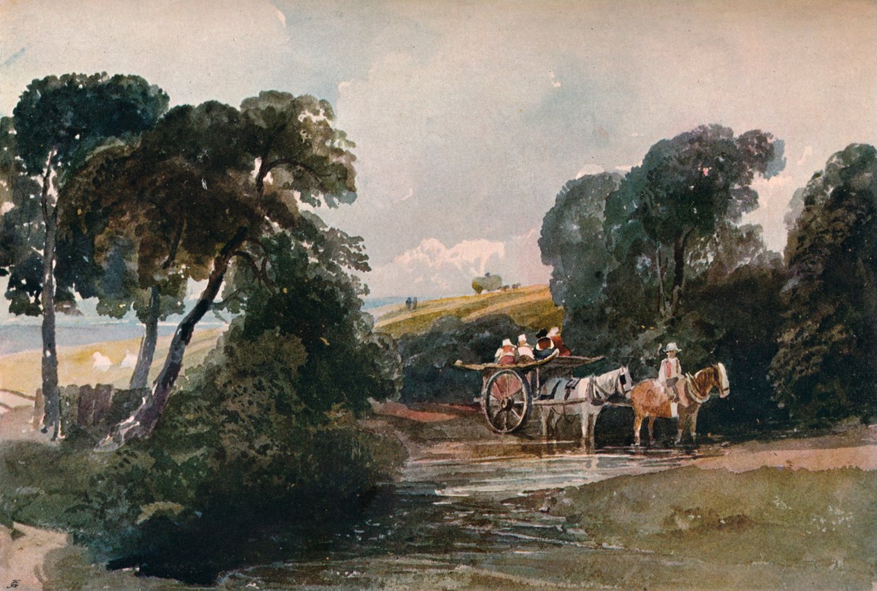Hay Cart Crossing a Stream by Peter de Wint