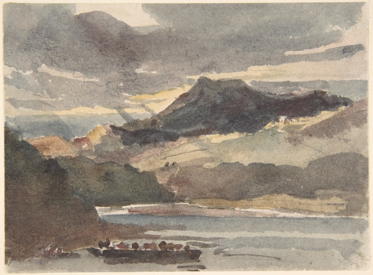 Study for "The Ferry" – Snowdon from Llyn Padarn, North Wales by Peter de Wint